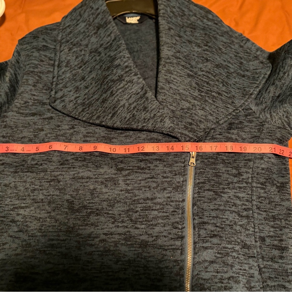 Lands' End Navy Blue Textured Jacket